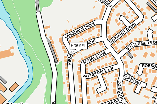 HD5 9EL map - OS OpenMap – Local (Ordnance Survey)