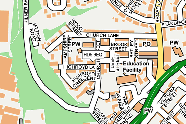 HD5 9EQ map - OS OpenMap – Local (Ordnance Survey)