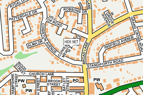 HD5 9ET map - OS OpenMap – Local (Ordnance Survey)