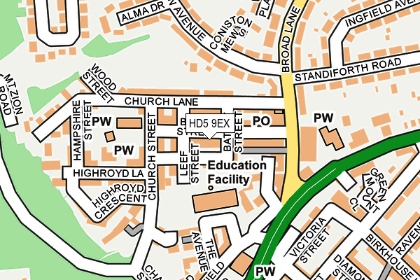 HD5 9EX map - OS OpenMap – Local (Ordnance Survey)