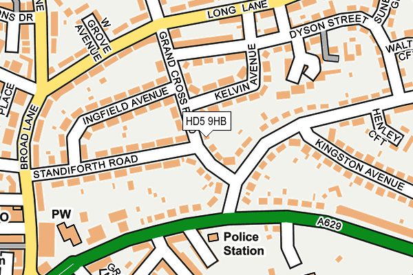 HD5 9HB map - OS OpenMap – Local (Ordnance Survey)