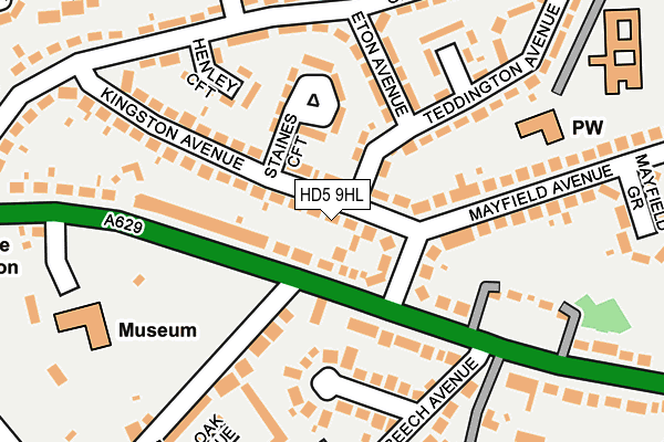 HD5 9HL map - OS OpenMap – Local (Ordnance Survey)