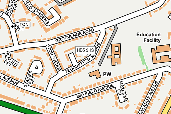 HD5 9HS map - OS OpenMap – Local (Ordnance Survey)