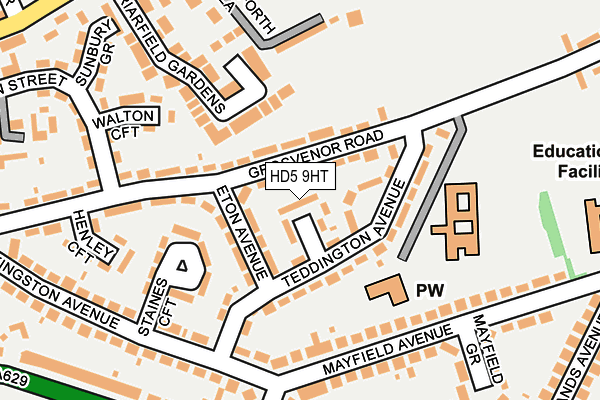 HD5 9HT map - OS OpenMap – Local (Ordnance Survey)