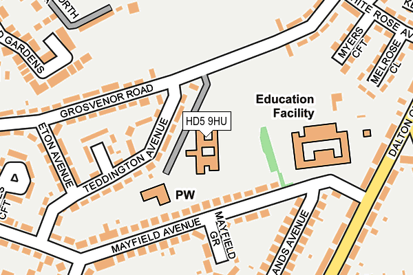 HD5 9HU map - OS OpenMap – Local (Ordnance Survey)