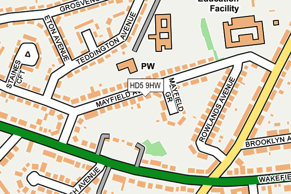 HD5 9HW map - OS OpenMap – Local (Ordnance Survey)