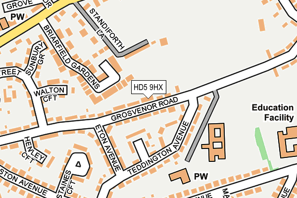 HD5 9HX map - OS OpenMap – Local (Ordnance Survey)