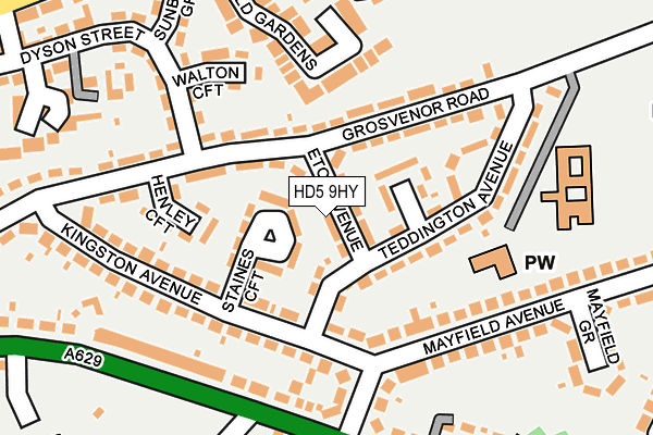 HD5 9HY map - OS OpenMap – Local (Ordnance Survey)