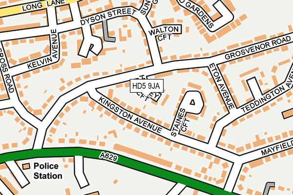 HD5 9JA map - OS OpenMap – Local (Ordnance Survey)