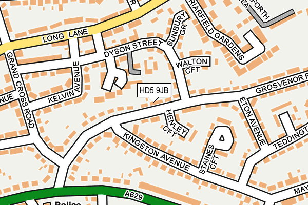 HD5 9JB map - OS OpenMap – Local (Ordnance Survey)