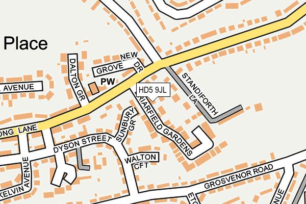 HD5 9JL map - OS OpenMap – Local (Ordnance Survey)