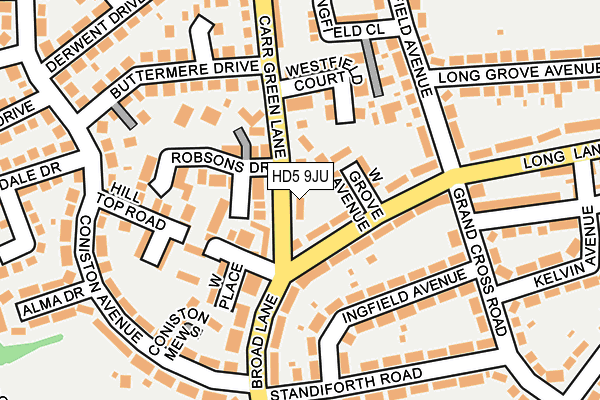 HD5 9JU map - OS OpenMap – Local (Ordnance Survey)