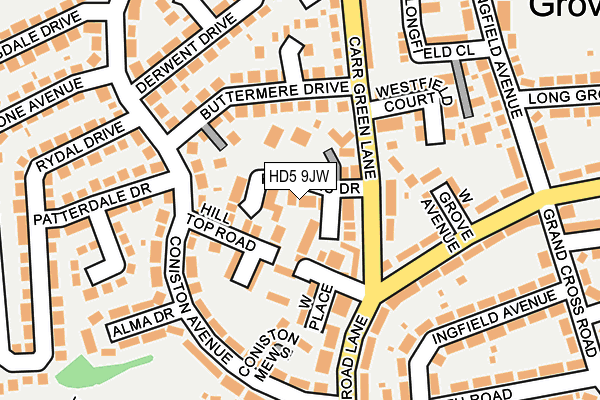 HD5 9JW map - OS OpenMap – Local (Ordnance Survey)