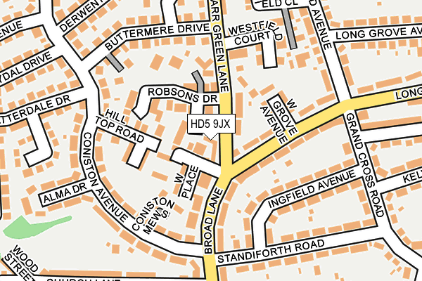 HD5 9JX map - OS OpenMap – Local (Ordnance Survey)