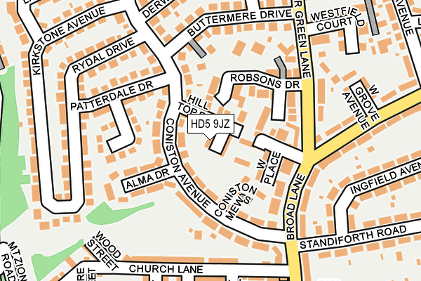 HD5 9JZ map - OS OpenMap – Local (Ordnance Survey)