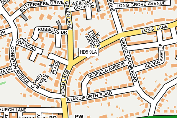 HD5 9LA map - OS OpenMap – Local (Ordnance Survey)