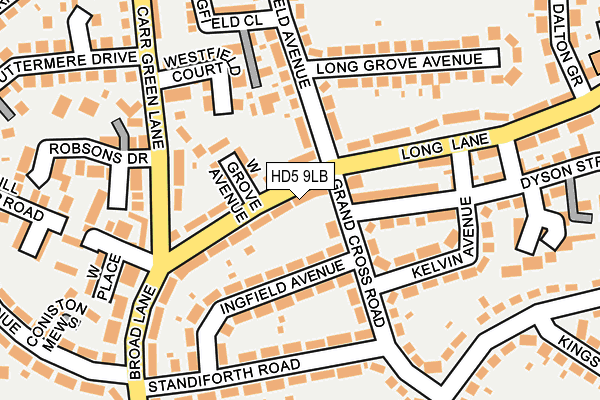 HD5 9LB map - OS OpenMap – Local (Ordnance Survey)