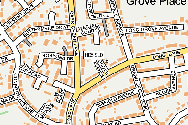 HD5 9LD map - OS OpenMap – Local (Ordnance Survey)