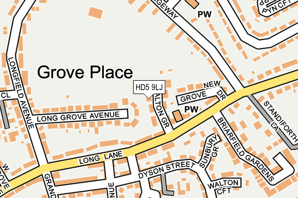 HD5 9LJ map - OS OpenMap – Local (Ordnance Survey)