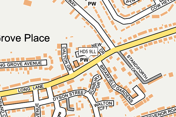 HD5 9LL map - OS OpenMap – Local (Ordnance Survey)