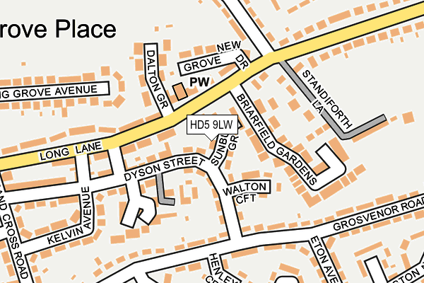 HD5 9LW map - OS OpenMap – Local (Ordnance Survey)