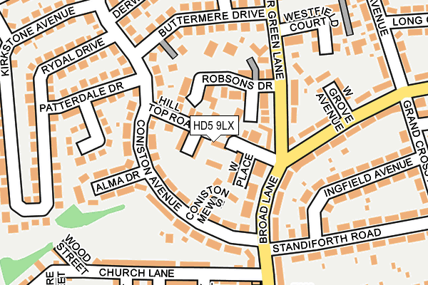 HD5 9LX map - OS OpenMap – Local (Ordnance Survey)