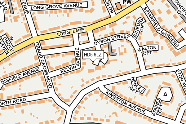 HD5 9LZ map - OS OpenMap – Local (Ordnance Survey)