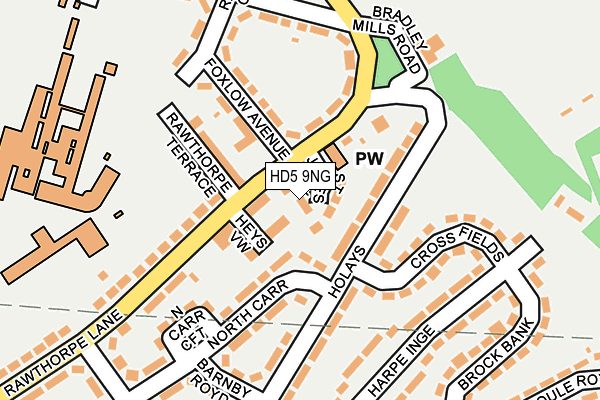 HD5 9NG map - OS OpenMap – Local (Ordnance Survey)