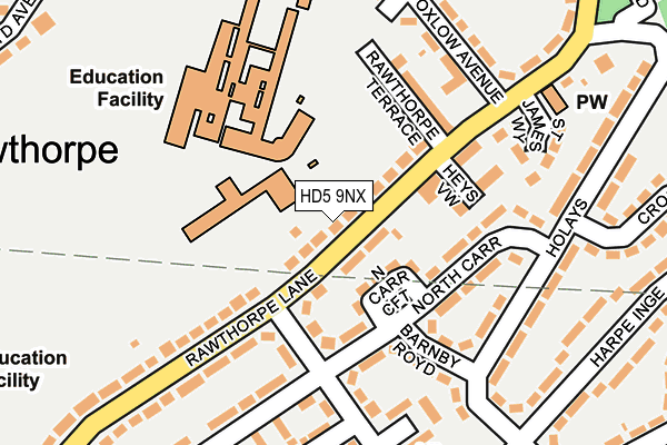 HD5 9NX map - OS OpenMap – Local (Ordnance Survey)