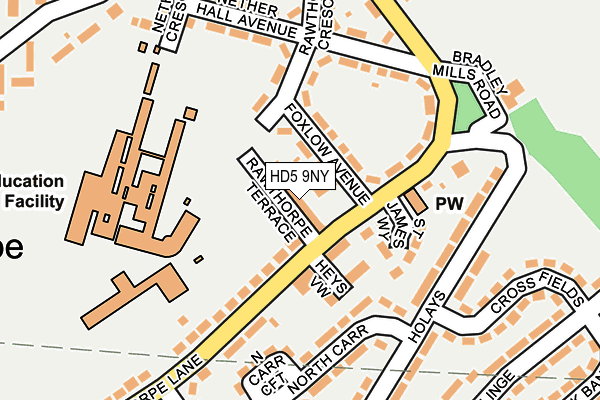 HD5 9NY map - OS OpenMap – Local (Ordnance Survey)