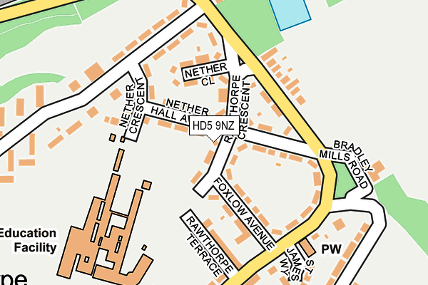 HD5 9NZ map - OS OpenMap – Local (Ordnance Survey)