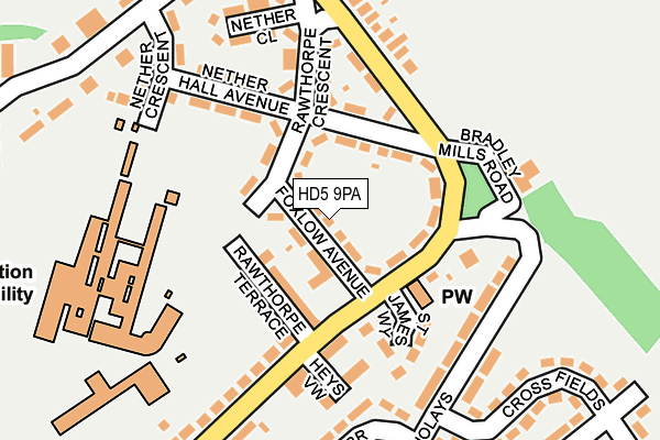 HD5 9PA map - OS OpenMap – Local (Ordnance Survey)