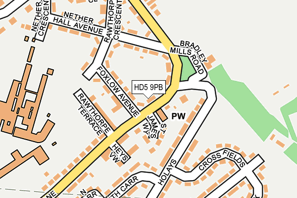 HD5 9PB map - OS OpenMap – Local (Ordnance Survey)