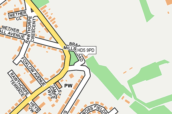 HD5 9PD map - OS OpenMap – Local (Ordnance Survey)