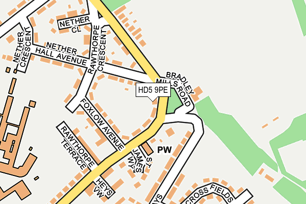 HD5 9PE map - OS OpenMap – Local (Ordnance Survey)