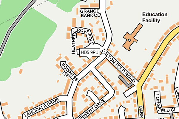 HD5 9PU map - OS OpenMap – Local (Ordnance Survey)