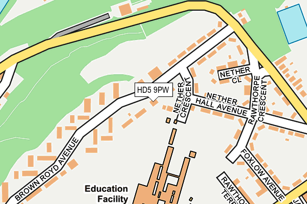 HD5 9PW map - OS OpenMap – Local (Ordnance Survey)