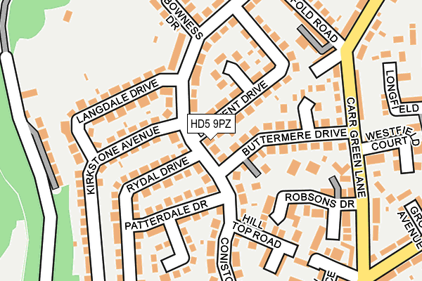 HD5 9PZ map - OS OpenMap – Local (Ordnance Survey)