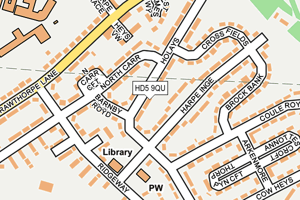 HD5 9QU map - OS OpenMap – Local (Ordnance Survey)