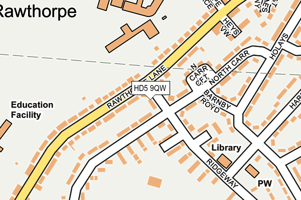 HD5 9QW map - OS OpenMap – Local (Ordnance Survey)