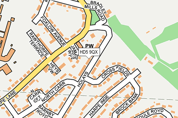 HD5 9QX map - OS OpenMap – Local (Ordnance Survey)