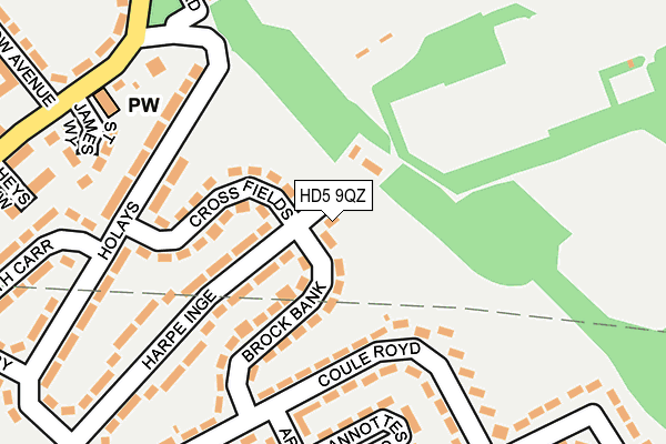 HD5 9QZ map - OS OpenMap – Local (Ordnance Survey)
