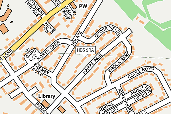 HD5 9RA map - OS OpenMap – Local (Ordnance Survey)