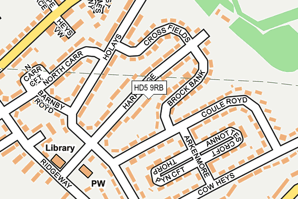 HD5 9RB map - OS OpenMap – Local (Ordnance Survey)