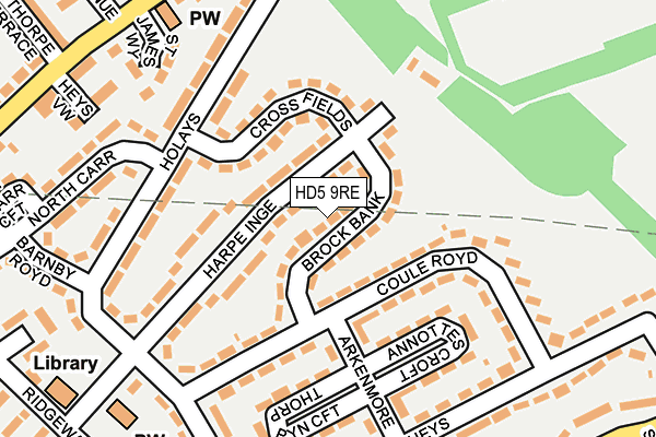 HD5 9RE map - OS OpenMap – Local (Ordnance Survey)