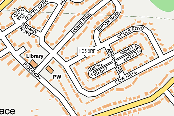 HD5 9RF map - OS OpenMap – Local (Ordnance Survey)