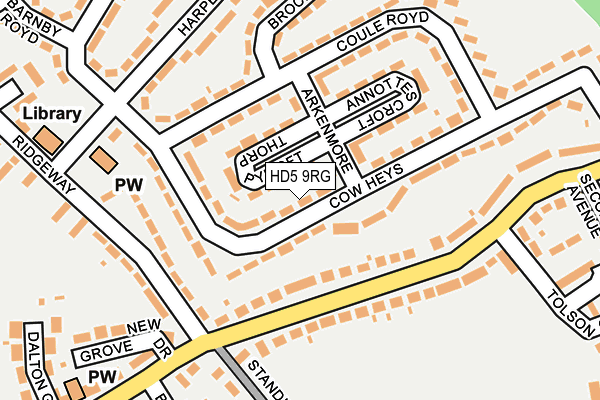 HD5 9RG map - OS OpenMap – Local (Ordnance Survey)