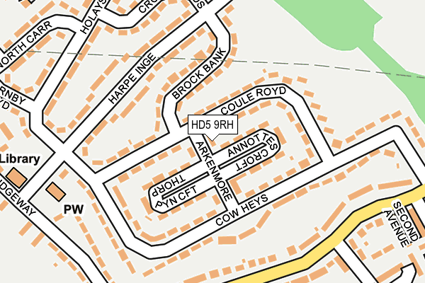 HD5 9RH map - OS OpenMap – Local (Ordnance Survey)