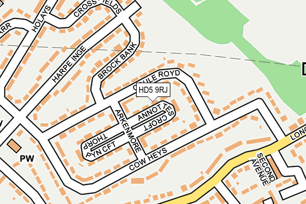 HD5 9RJ map - OS OpenMap – Local (Ordnance Survey)