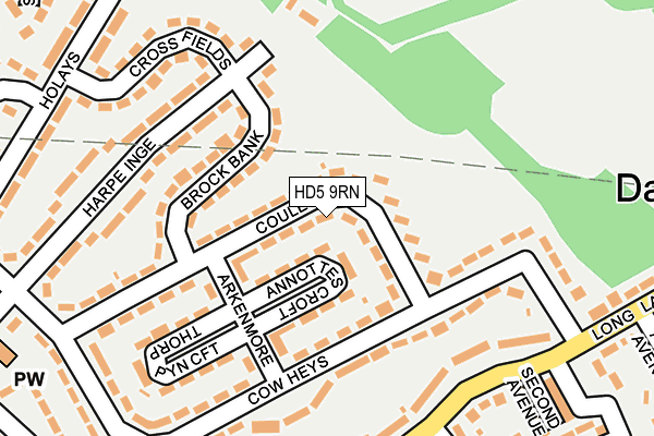 HD5 9RN map - OS OpenMap – Local (Ordnance Survey)